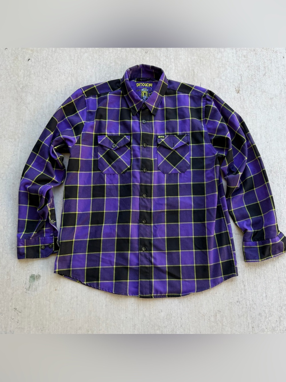 Dixxon Flannel Co Misfits Shirt Men Size XL Plaid Purple